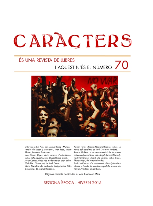 La il·lustració de portada, com també les interiors, d'aquest núm. 70 de la revista Caràcters, es de l'artista alcoià Antoni Miró.